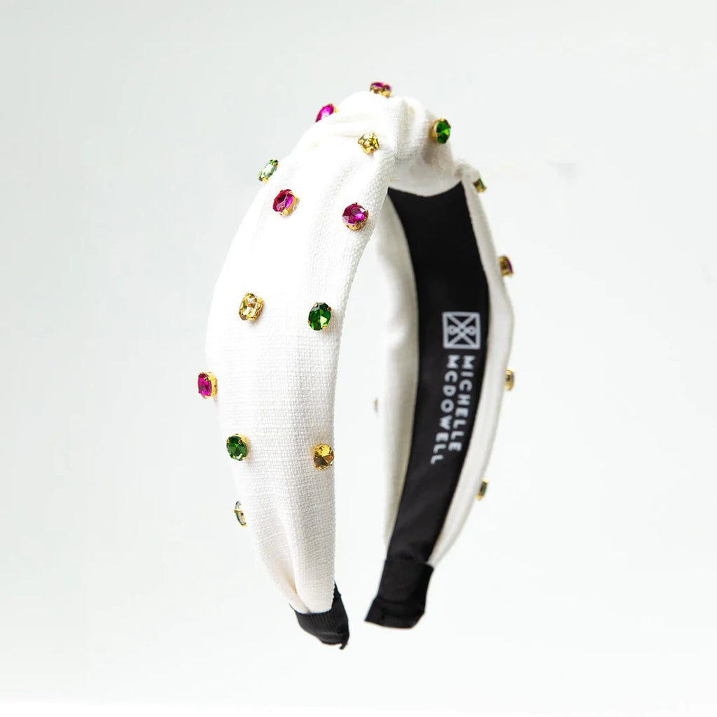 Krista Headband | White Mardi Gras
