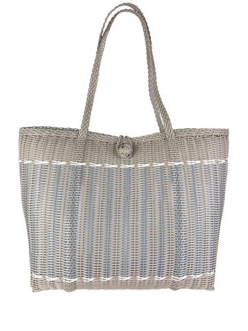 Lilley Line Tote Medium | Guadalupe in Putty + Silver