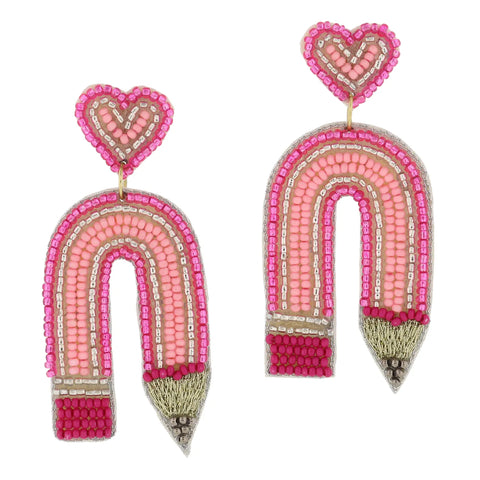 Pink Pencil Earrings