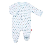 Organic Cotton Magnetic Footie | Airplanes