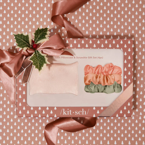 Holiday Satin Pillowcase & Scrunchie Gift Set