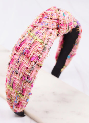 Jane Tweed Headband | Pink