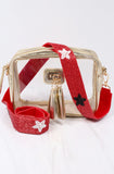 Star Beaded Purse Strap | Red Black White