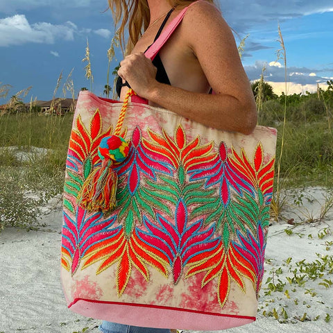 Feather Tie Dye Tote Bag