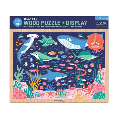 Ocean Life Wood Puzzle + Display