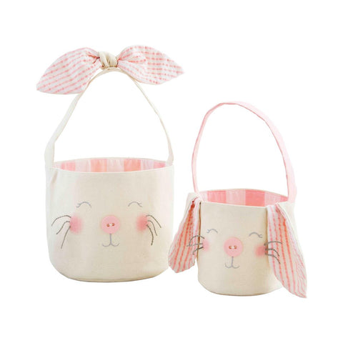 Pink Bunny Canvas Baskets