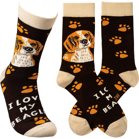 Love My Beagle Socks
