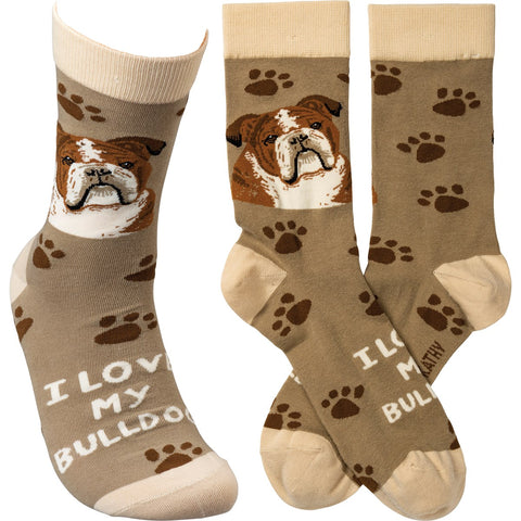 Love My Bulldog Socks