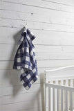 Navy Check Chenille Blanket