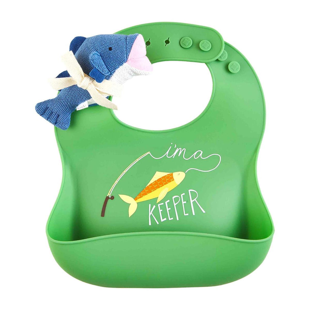 Fish Silicone Bib & Rattle Set