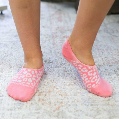 Leopard No Show Socks | Pink