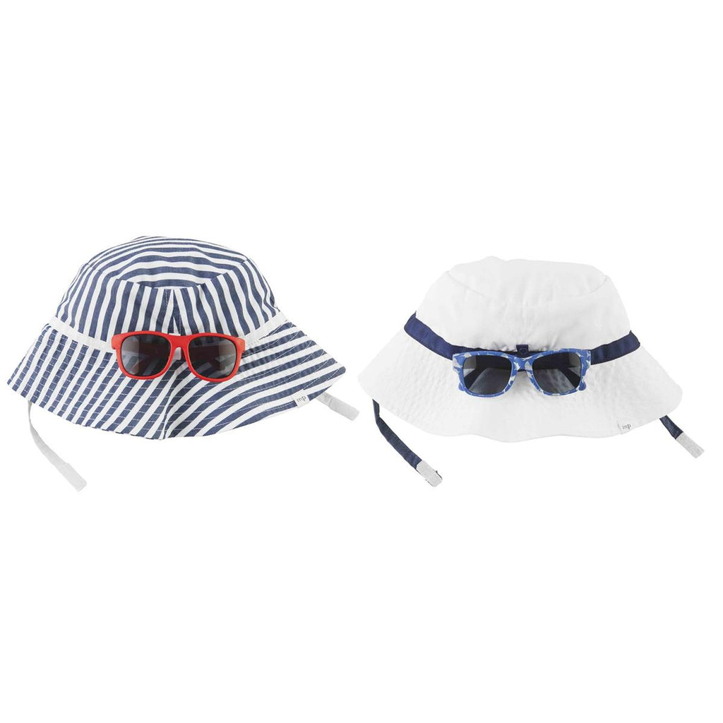 Stripe Hat & Sunglasses Set