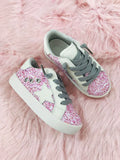 Child Pink Glitter Star Sneakers