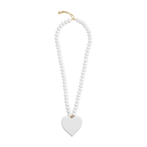 Heart Decorative White Beads