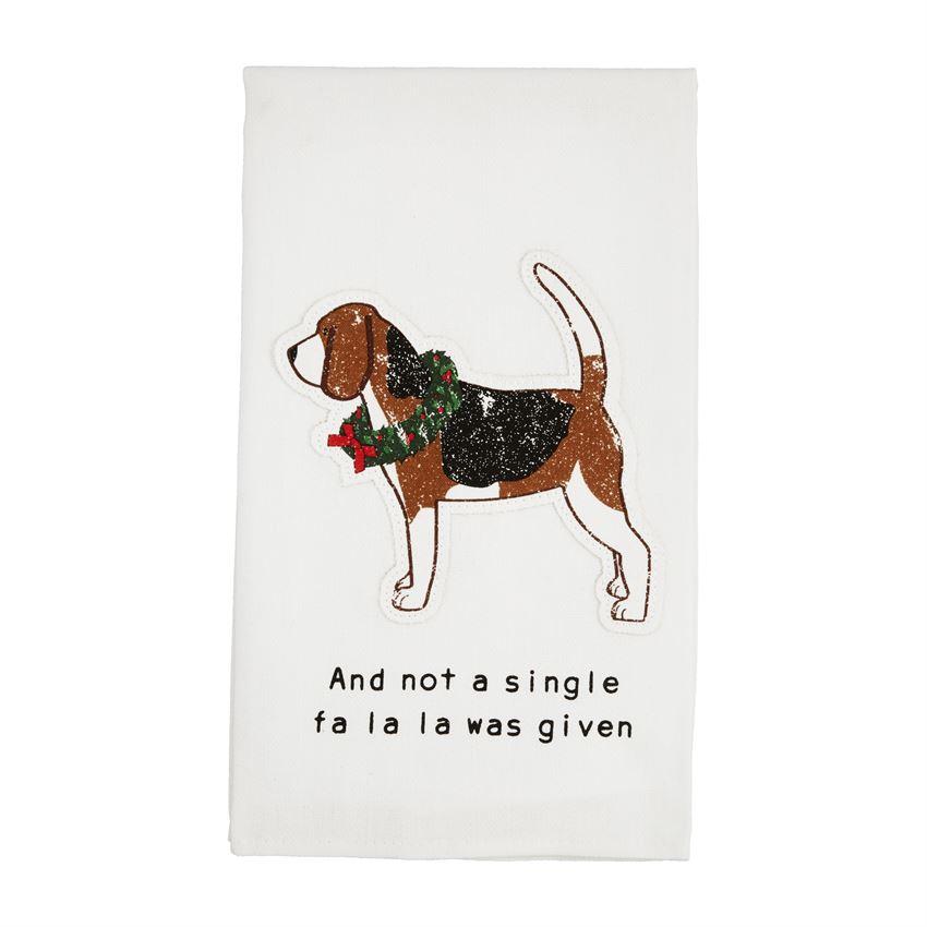 Dog Appliqued Christmas Towel