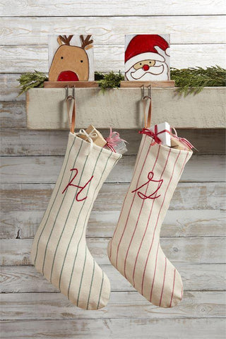 Reindeer & Santa Painted Stocking Holder