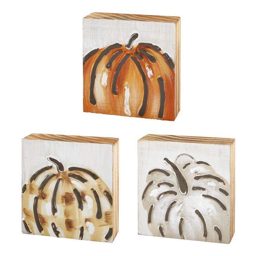 Mini Painted Pumpkin Blocks