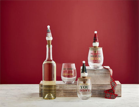 Gnome Wine Glass & Stopper Set