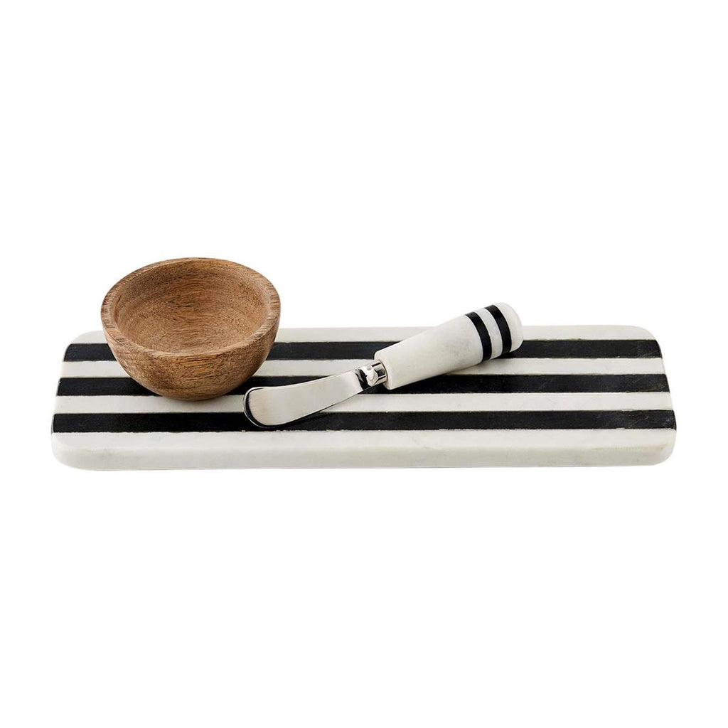 Striped Marble Tray & Dip Set