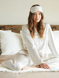 Washed Satin Eye Mask PJ Set | Cream