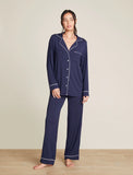 Luxe Milk Jersey Piped Pajama Set | Indigo