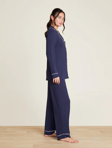 Luxe Milk Jersey Piped Pajama Set | Indigo