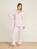 Luxe Milk Jersey Piped Pajama Set | Pink