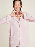 Luxe Milk Jersey Piped Pajama Set | Pink