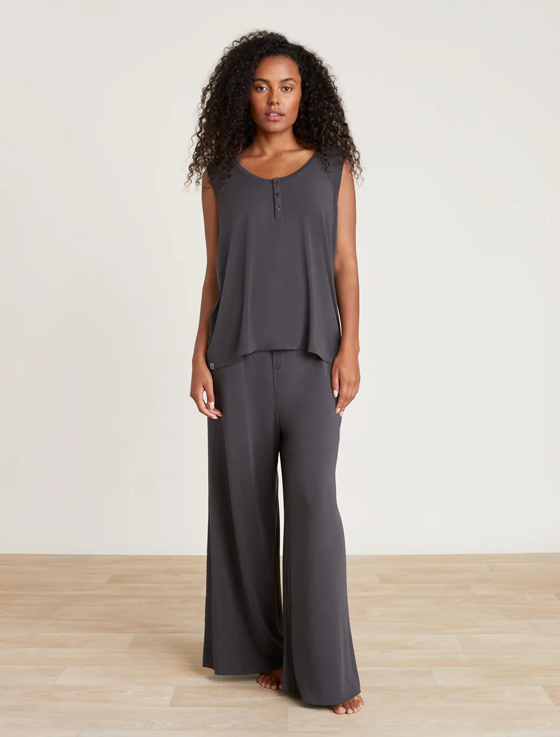 Luxe Milk Jersey Henley PJ Set | Carbon