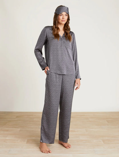 Washed Satin Eye Mask PJ Set | Dove Gray