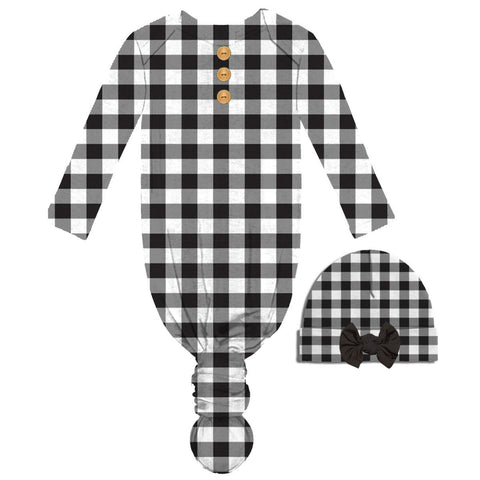 BW Plaid Infant Gown