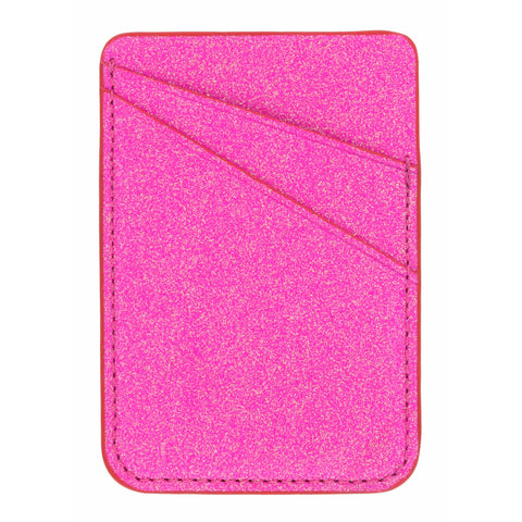 Neon Pink Glitter Phone Wallet