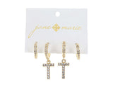 Initial Huggies Earrings Set