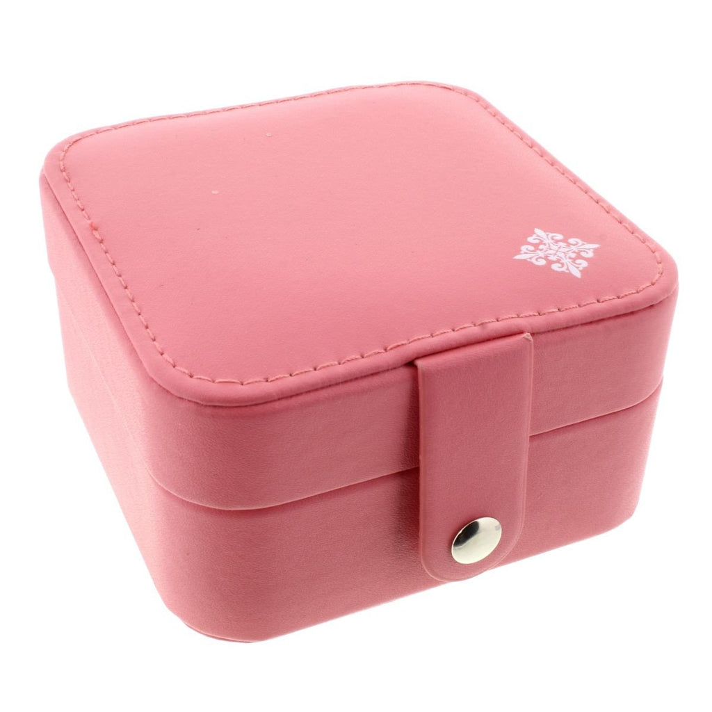 Coral Square Leather Jewelry Box