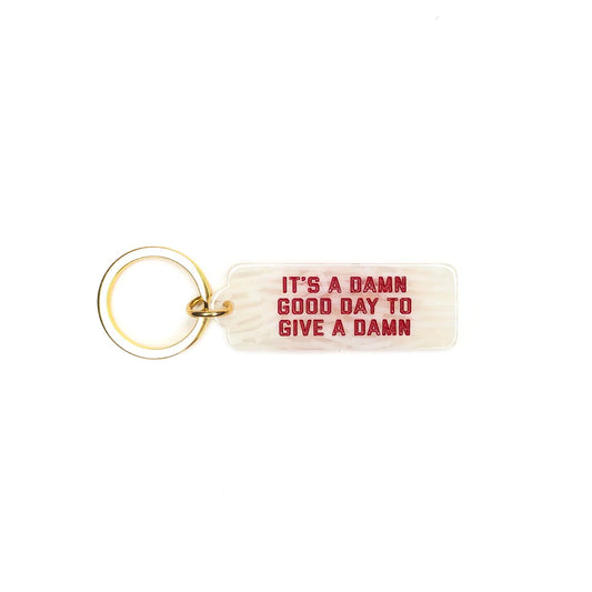 Give a Damn Rectangle Keychain