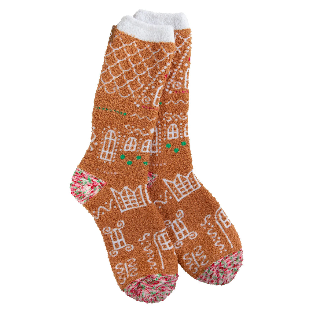 Gingerbread House Cozy Socks