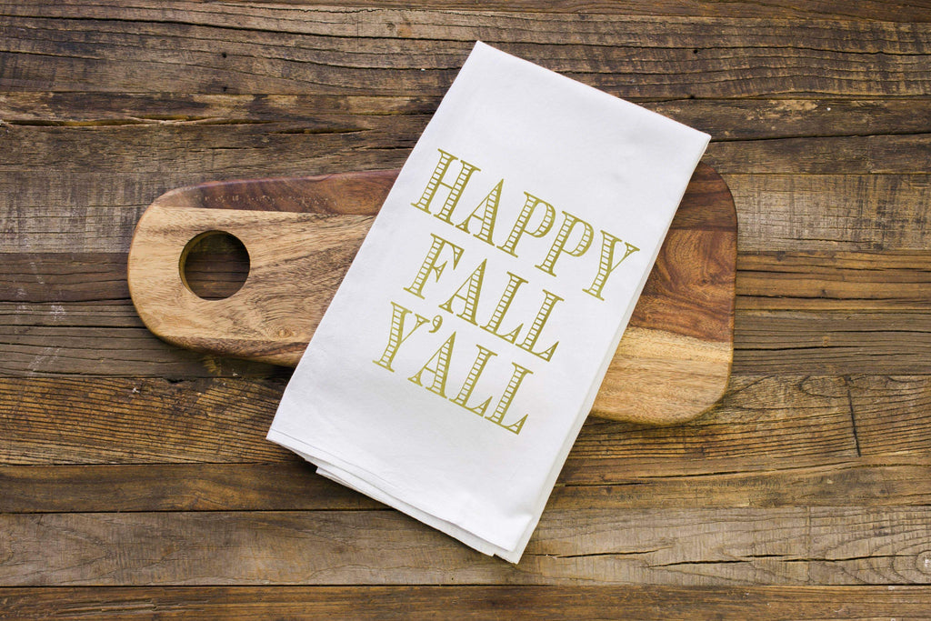 Happy Fall Y'all | Fall Metallic Gift Towel