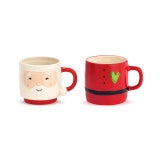 Heartful Santa Stacked Mugs