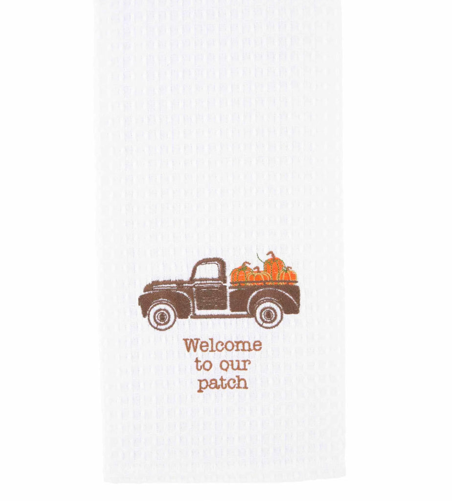 Fall Waffle Embroidered Towel