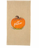 Fall Waffle Embroidered Towel