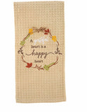 Fall Waffle Embroidered Towel