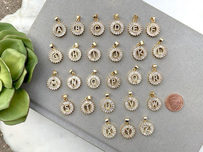 Round Initial CZ Necklace