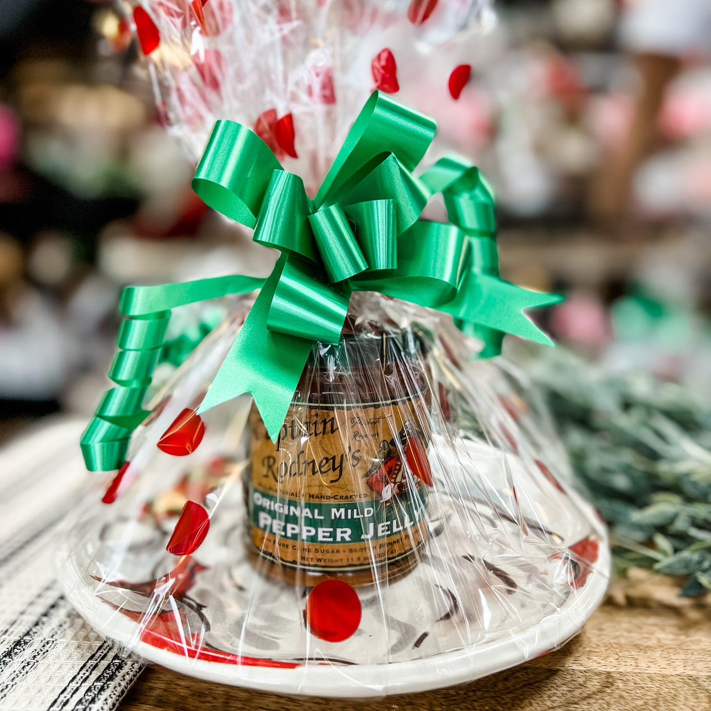 Painted Santa Cheese Plate + Pepper Jelly