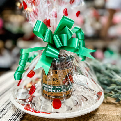Painted Santa Cheese Plate + Pepper Jelly
