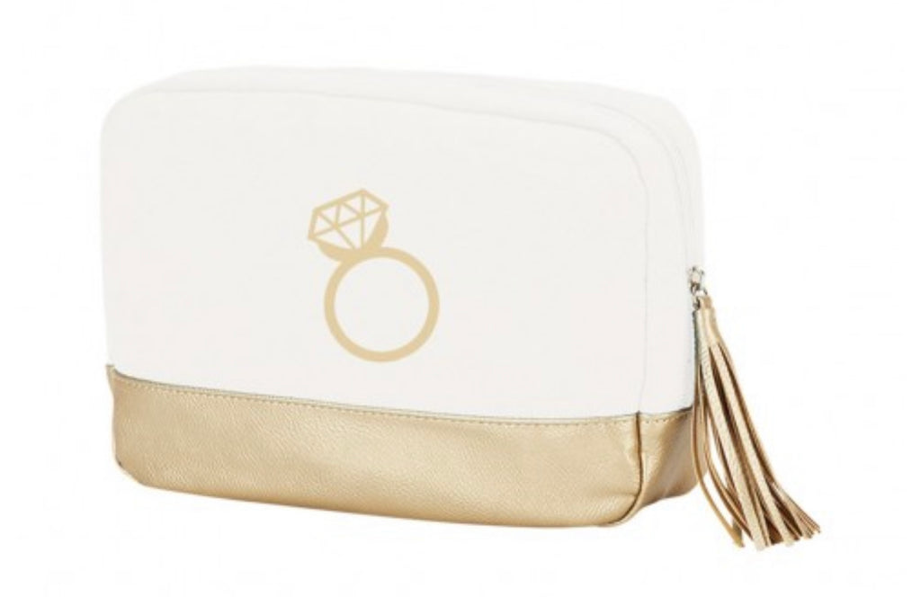 Diamond Ring Embroidered Cosmetic Bag