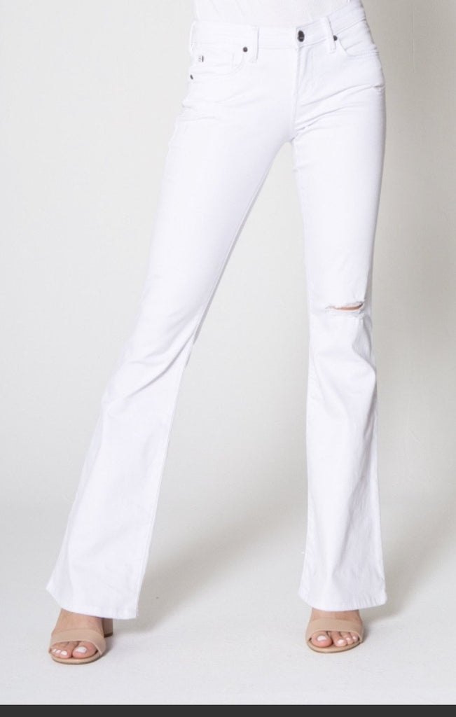 Rosie Optic White Flare Jeans