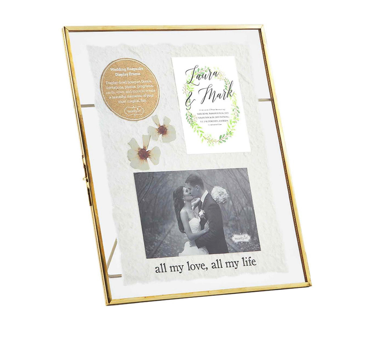 Wedding Keepsake Brass Frame