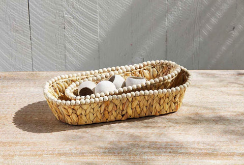 Hyacinth Beaded Bread Basket