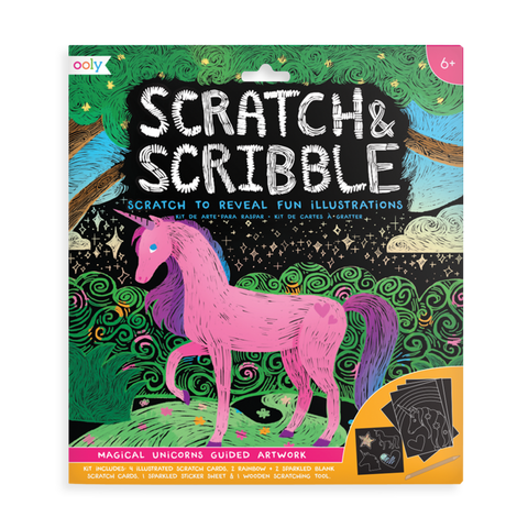 Scratch and Scribble Art Kit - Magical Unicorns
