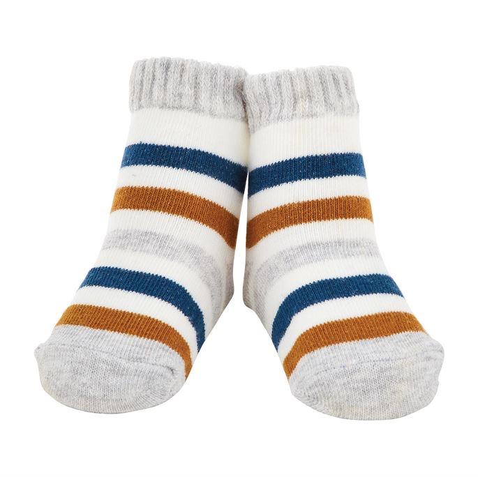 Gray and Blue Stripe Socks